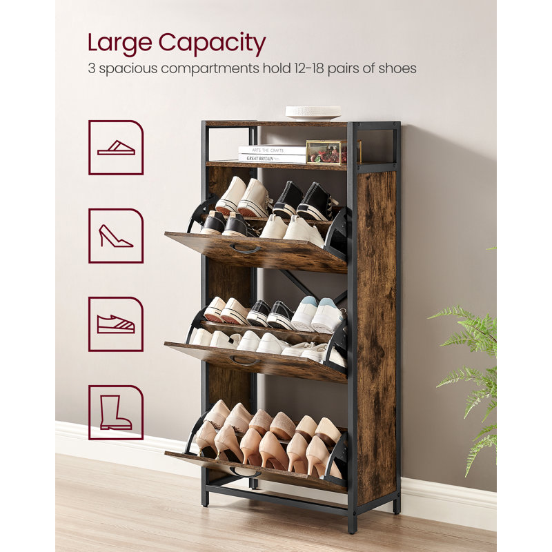 Different clearance types of shoe racks